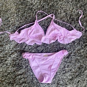Target Purple Ruffle Swimsuit top and Bottom